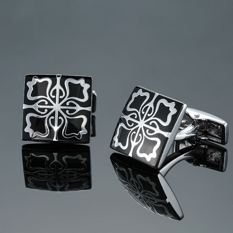 Rose gold and silver pattern cufflinks with a grass-inspired design by My Store