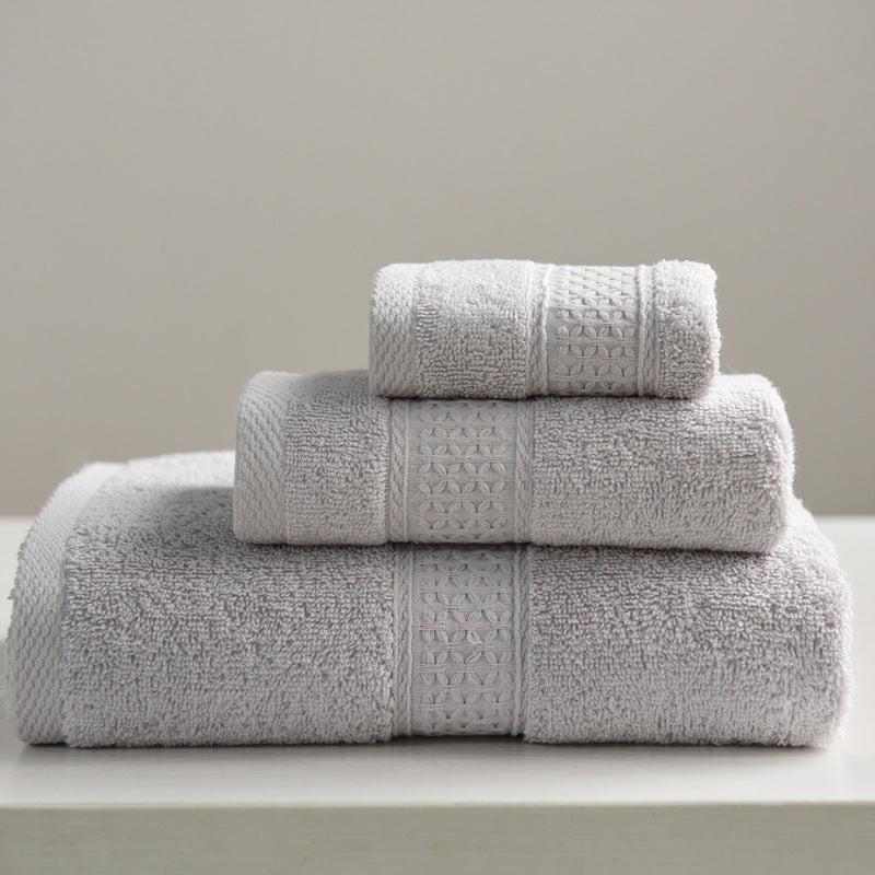 Minimalist square pure cotton bath towel set in a neutral style