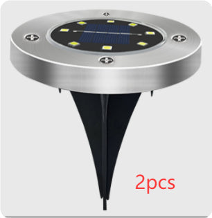 8LED waterproof solar powered garden lights with compact outdoor stake design