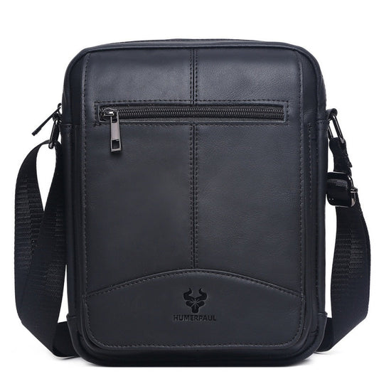 Genuine leather vintage cowhide casual crossbody bag with adjustable strap