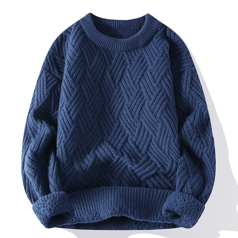 Men's thick autumn and winter sweater in a warm knit design