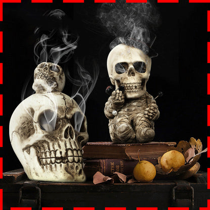 Resin skull Halloween decoration with aromatherapy design for home decor