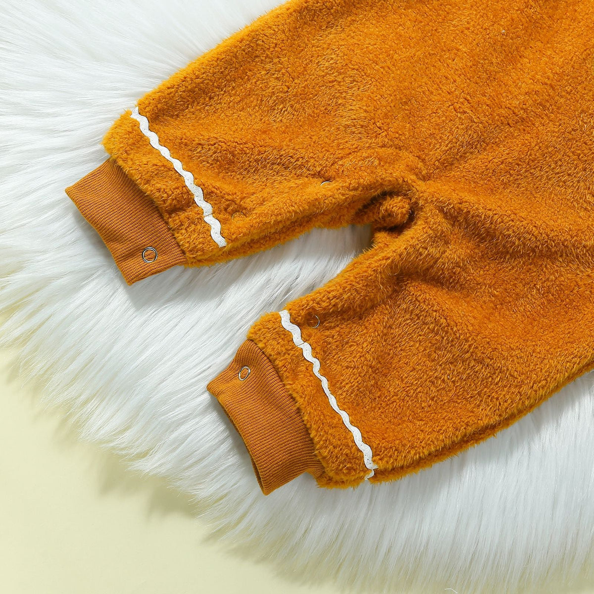 Children's Christmas infant fur hooded one-piece in solid color