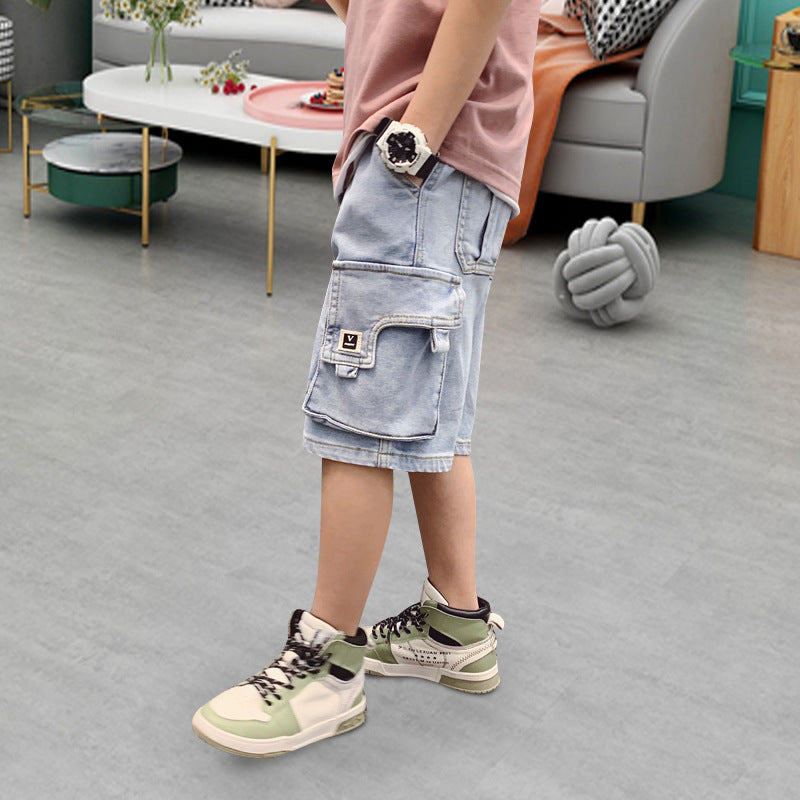 Casual summer thin western-style boy shorts in a relaxed fit with a lightweight design