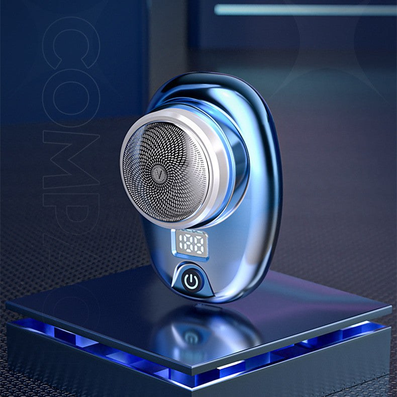 Digital waterproof travel electric portable shaver by My Store, compact black rechargeable razor for grooming on the go
