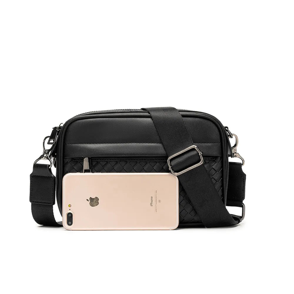 BackupMyFilesNow® men's casual backpack with multiple compartments and adjustable straps, made of durable fabric in black.