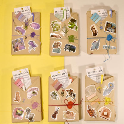 Blind date with a book gift featuring real English books wrapped in mystery packaging