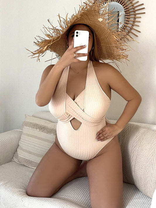 Women's fashion plus size one-piece swimwear in a flattering full-coverage design