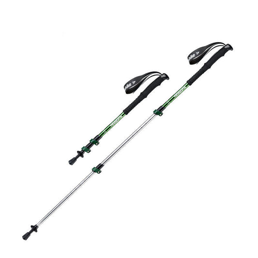 Children's outdoor trekking poles with three-section adjustable design for family hiking or trekking