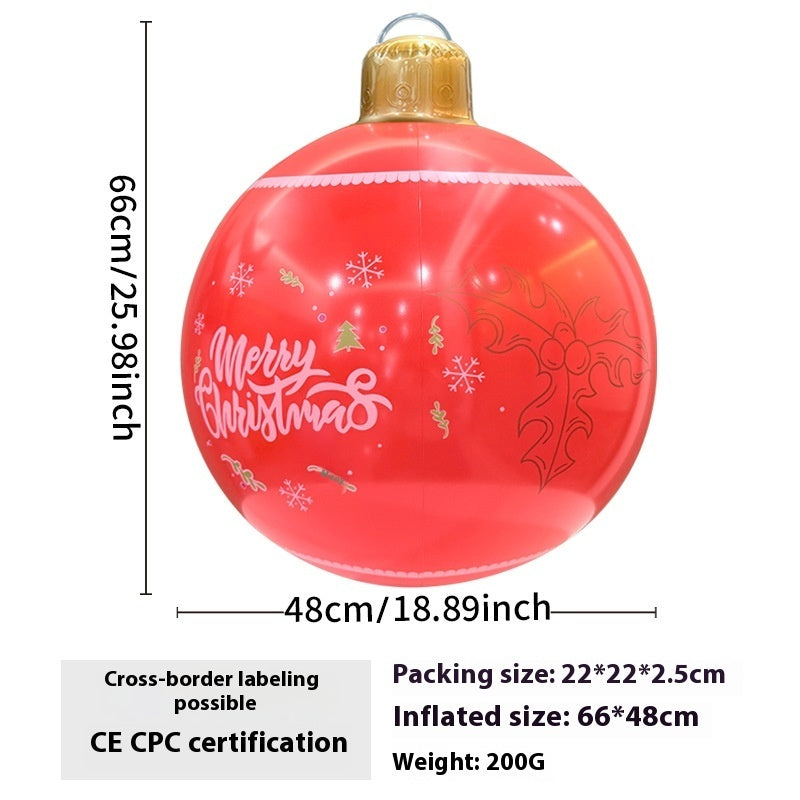 Inflatable Christmas ball outdoor garden decoration displayed on a lawn