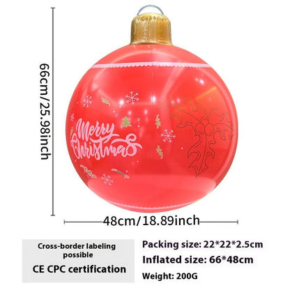 Inflatable Christmas ball outdoor garden decoration displayed on a lawn