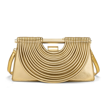 Handcrafted knotted woven noodle-shaped tote bag in a textured design, front view