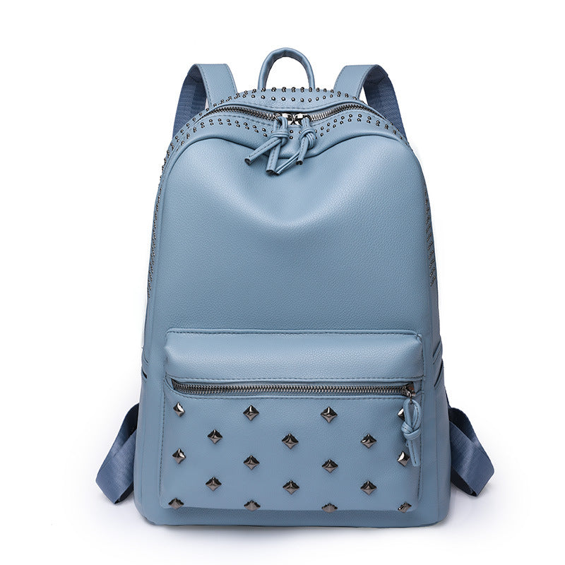 Women's designer anti-splash PU leather backpack by BACKUPMYFILESNOW® with sleek, stylish design and adjustable straps.