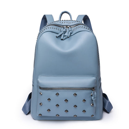 Women's designer anti-splash PU leather backpack by BACKUPMYFILESNOW® with sleek, stylish design and adjustable straps.