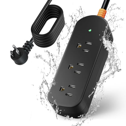 Heavy-Duty Waterproof Outdoor Power Strip 6 FT