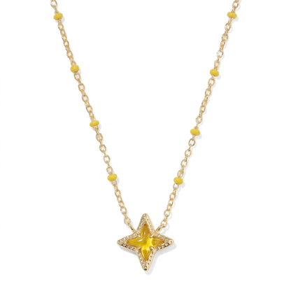 Geometric irregular cross and heart necklace in a unique pendant design