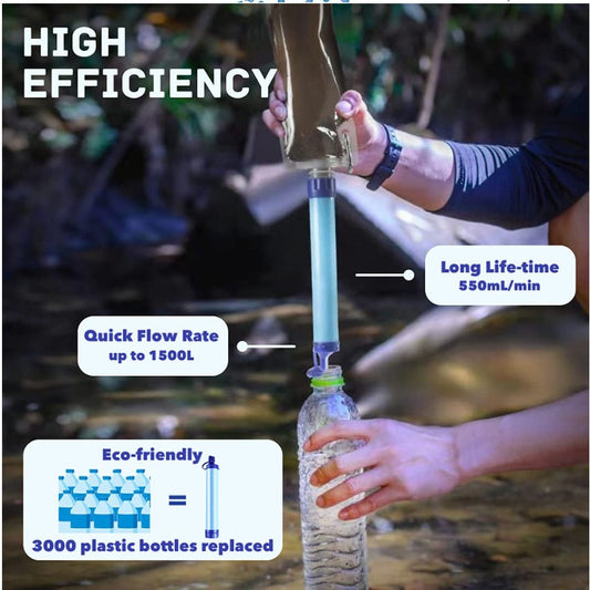 LifeStraw water filter straw for hiking, camping, outdoor travel, emergency survival, and summer use
