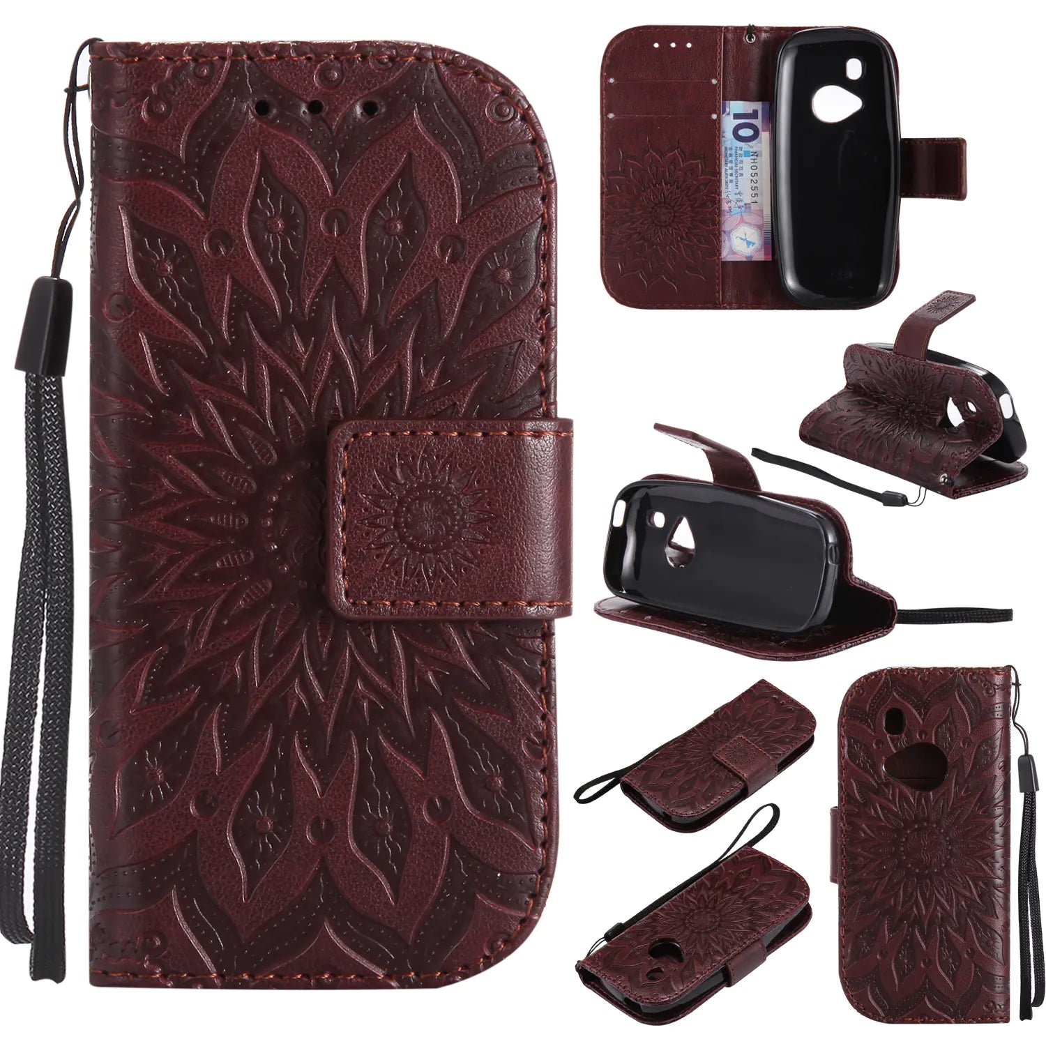 Nokia 3310 Sunflower Pattern Wallet Phone Case