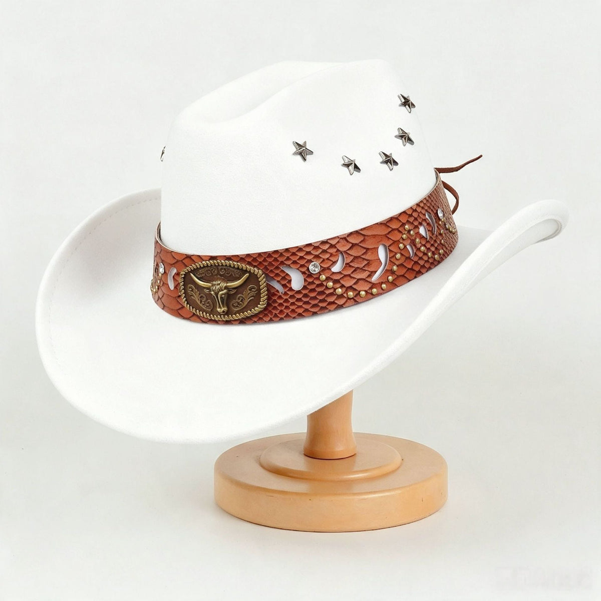 European and American style star-studded leather jazz cap by My Store