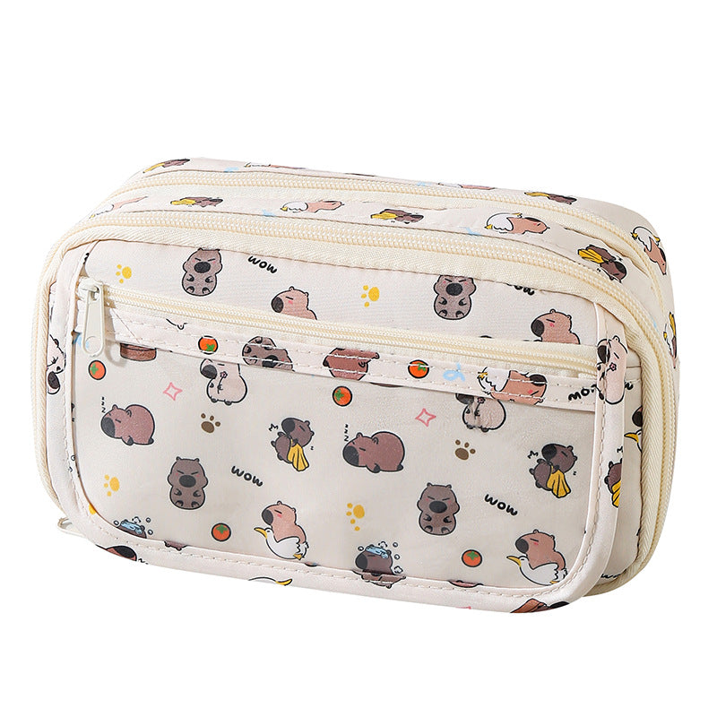 Cute cartoon large capacity children’s stationery pencil case, colorful design with spacious storage compartment