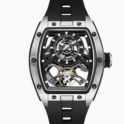 Men's transparent barrel-shaped luminous waterproof mechanical watch by My Store