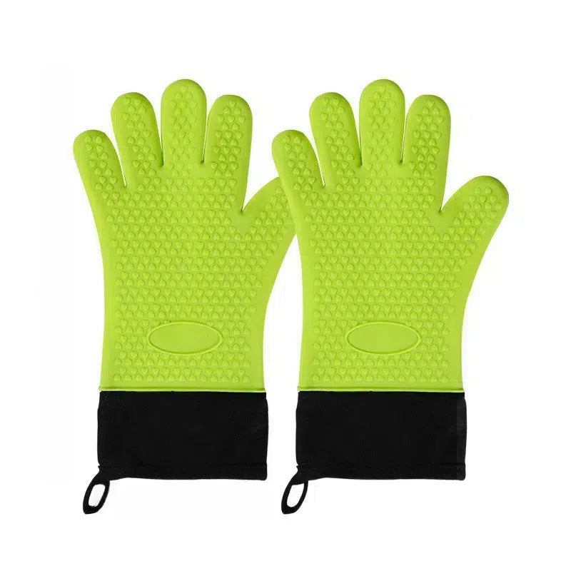 High-temperature-resistant, non-slip thickened insulated oven mitts for kitchen cooking and baking