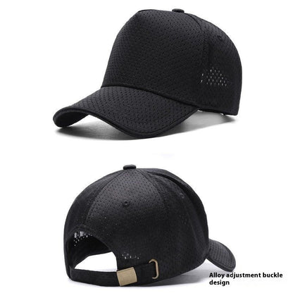 Full mesh breathable high crown baseball cap in black with structured front and mesh back panels