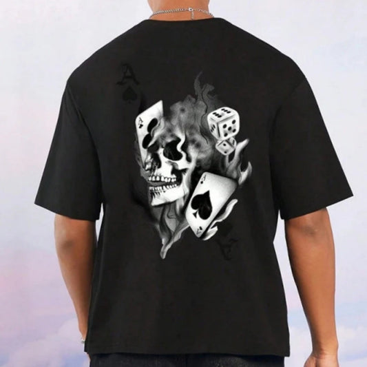 Men's summer outdoor casual T-shirt with seaside surf design in a relaxed style