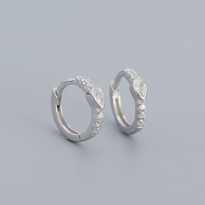 925 sterling silver diamond-studded hoop earrings in an Instagram-style high-end design