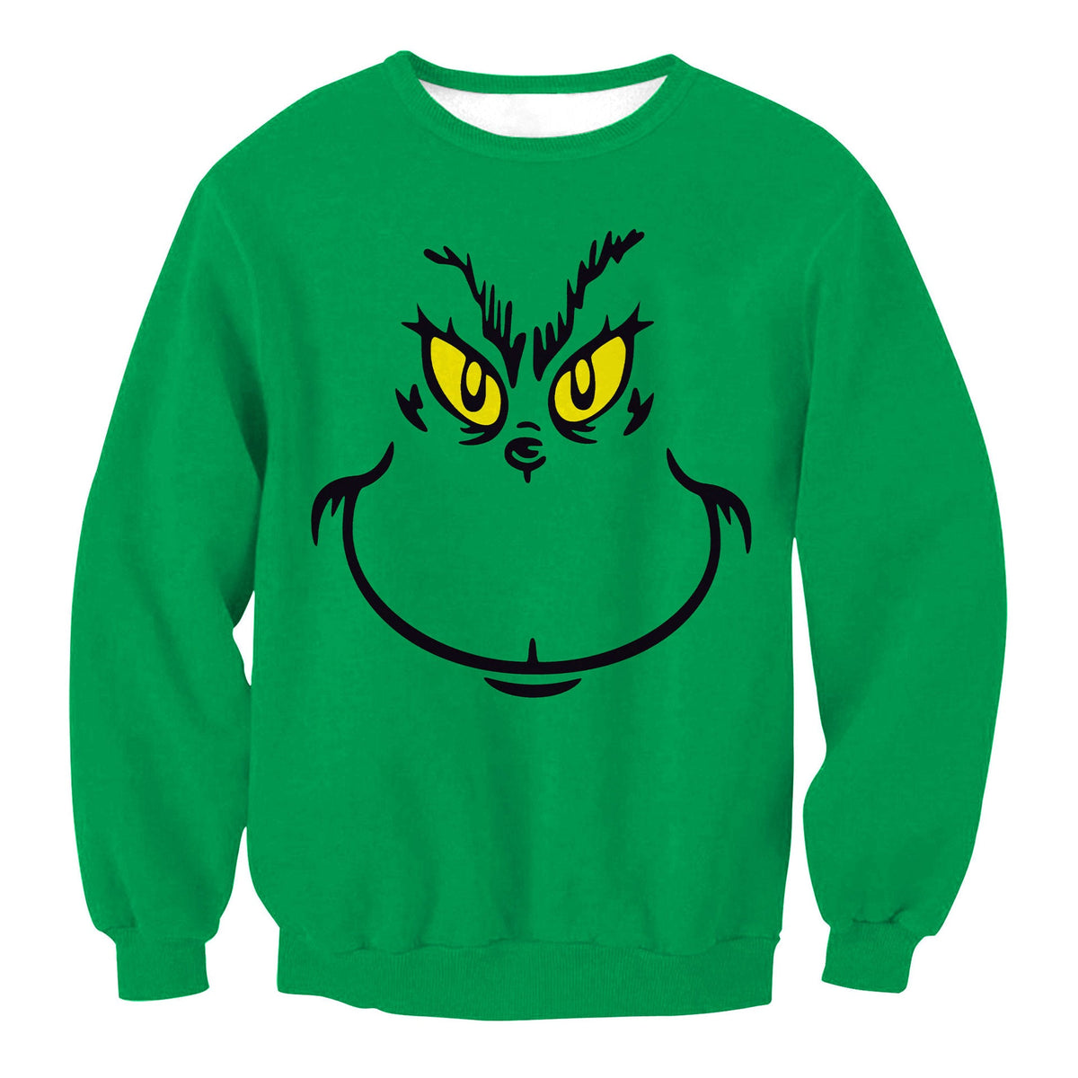 Men's Christmas tree striped digital print sweater with festive knit pattern