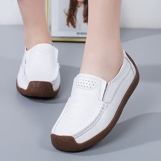 Women's cowhide leather Oxford flats by BACKUPMYFILESNOW® with classic lace-up design and rounded toe in black.