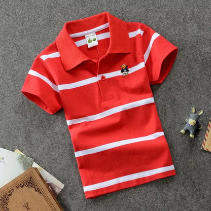 CUHK Children's Cotton Striped Polo Shirt