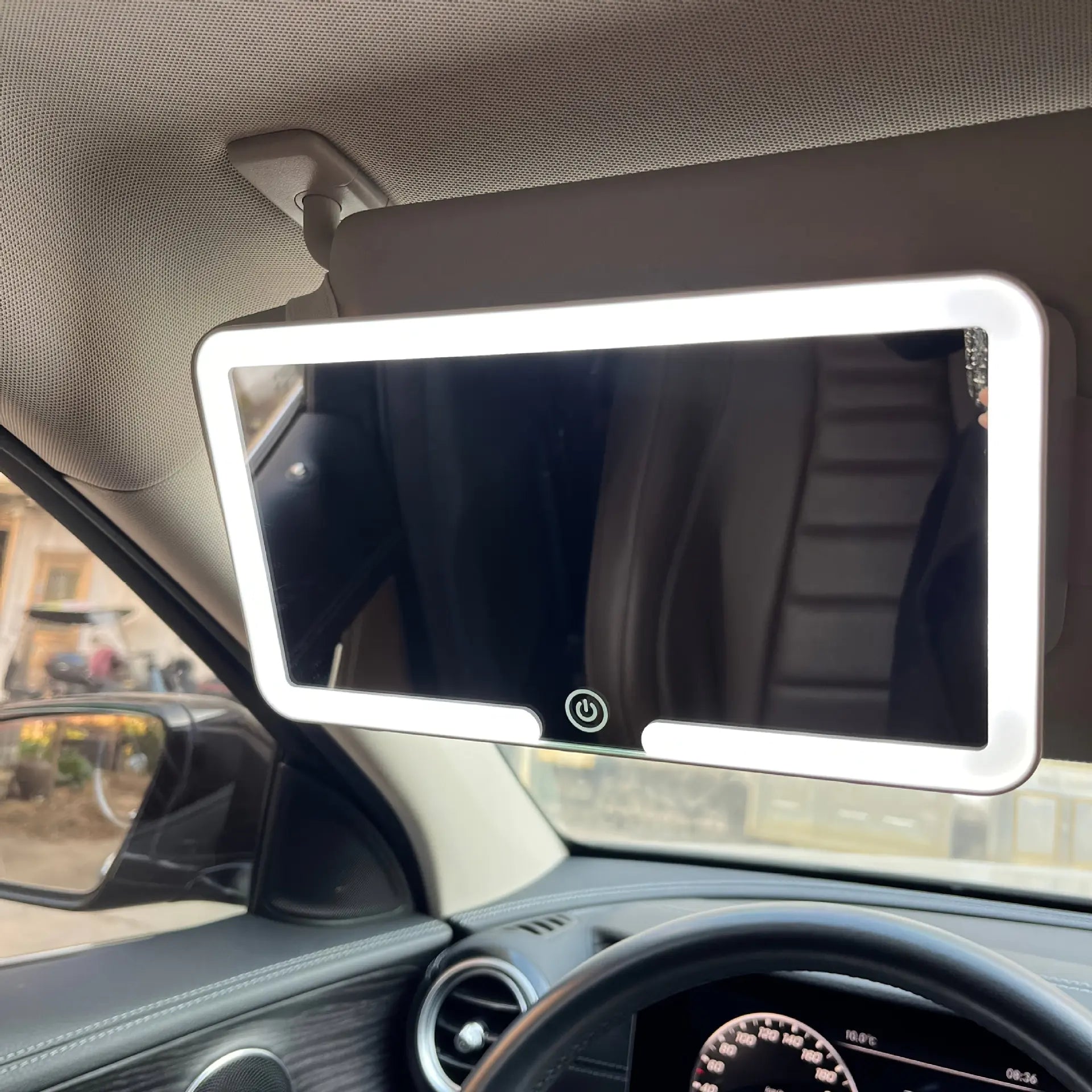 Car Sun Visor Makeup Mirror LED 3-Color Adjustable