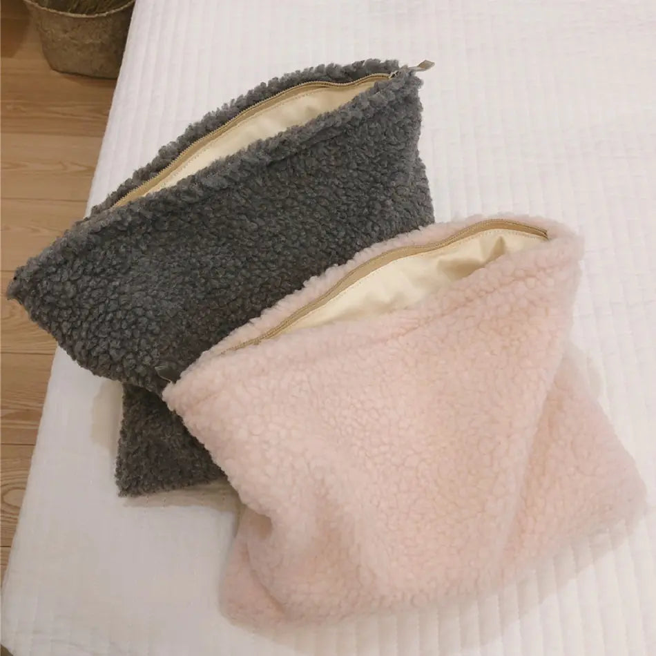 Plush Lambwool Makeup Pouch and Organizer Bag