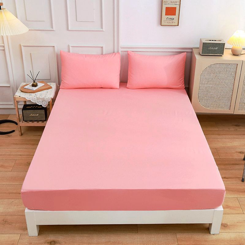 Students cotton bed sheets set with fitted sheet and pillowcase, displayed in a simple design