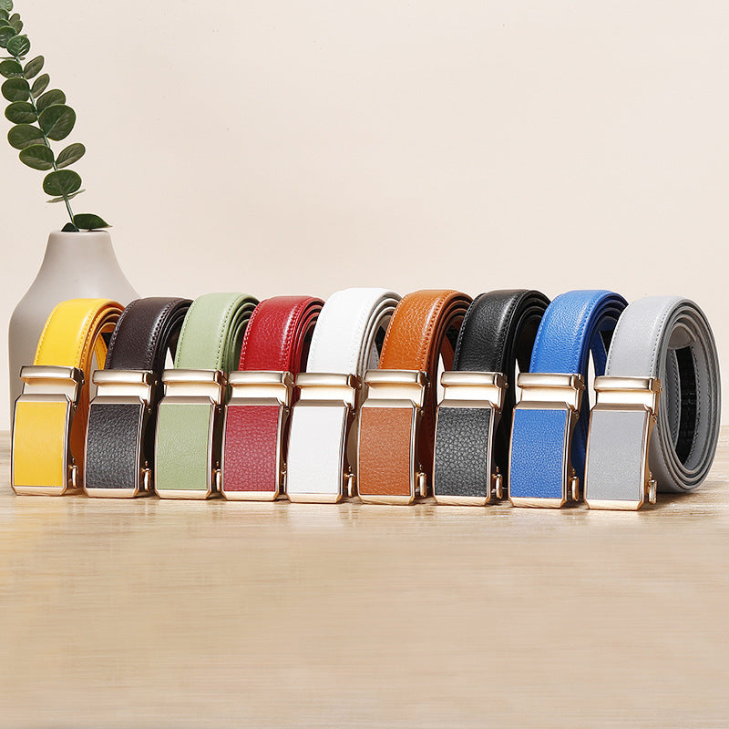 Men's fashionable personalized automatic-buckle belt in a sleek design