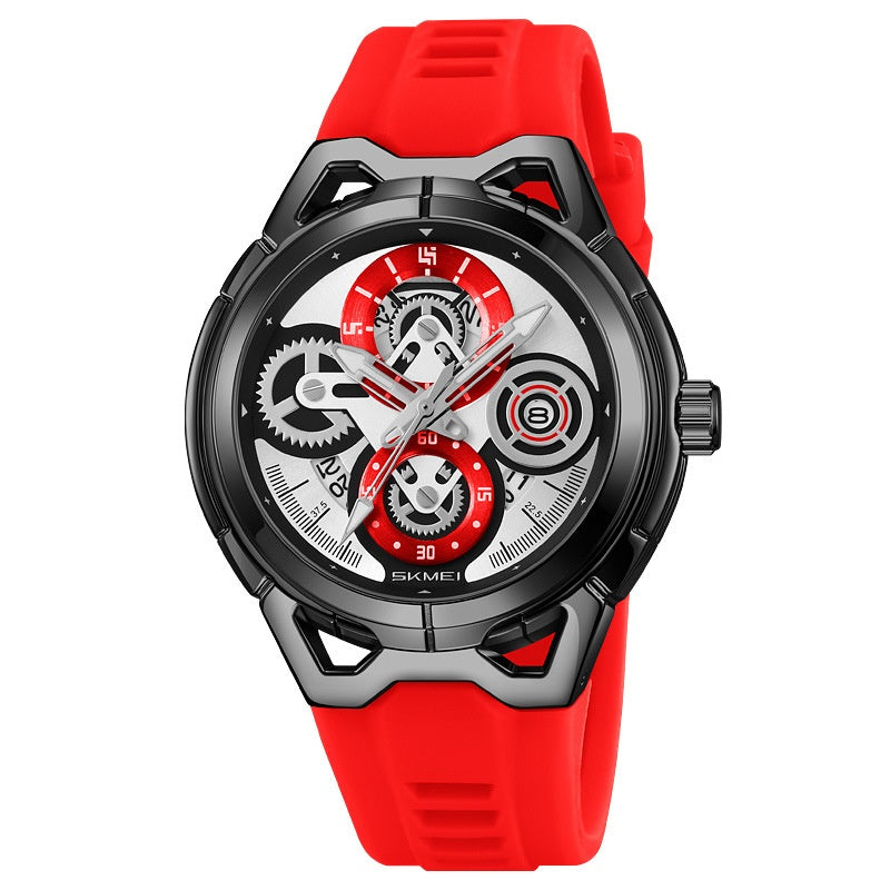 Shishi Mei men's fashion watch in close-up view with a sleek wristwatch design
