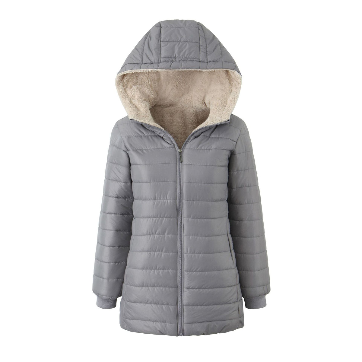 Women's warm hooded fleece-lined coat by My Store in a cozy insulated design
