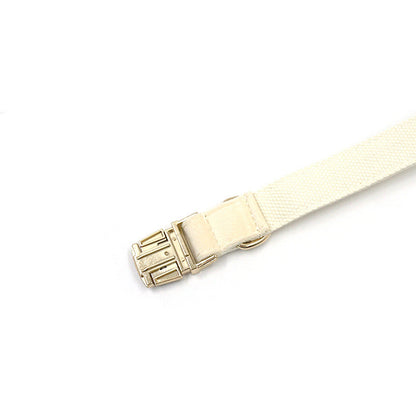 Cream tufted dog collar with gold buckle from My Store