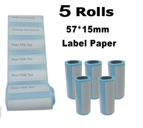 Mini label thermal printer, small Bluetooth wireless printer in compact white design
