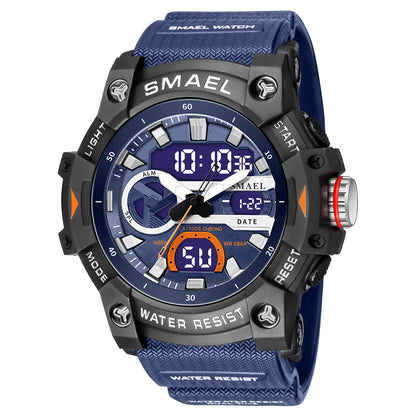 Waterproof outdoor electronic sports watch with digital display and durable wristband