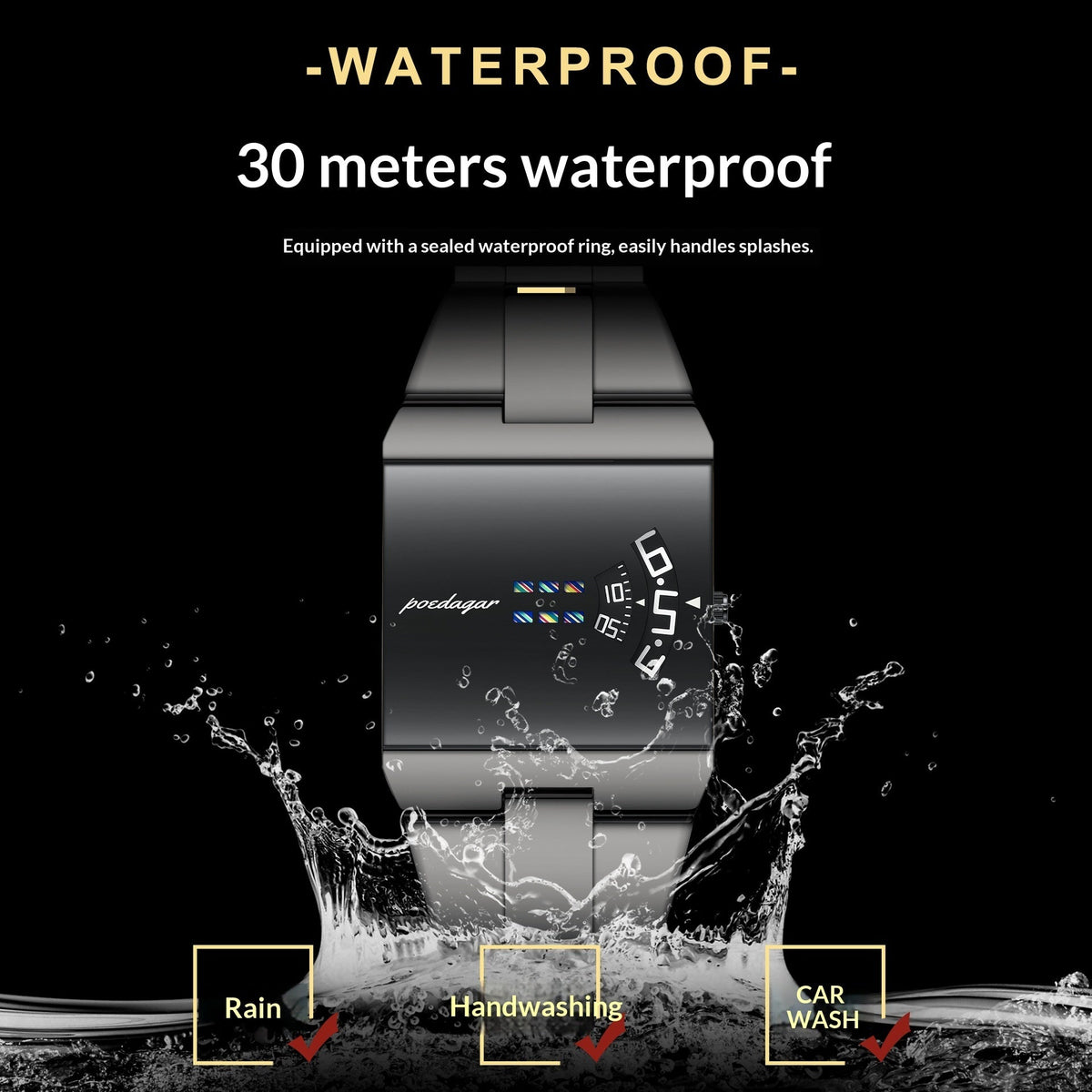 Ultra-thin trendy waterproof quartz watch with a sleek minimalist design and adjustable wrist strap