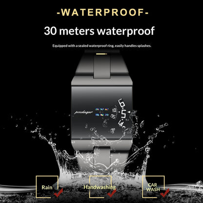 Ultra-thin trendy waterproof quartz watch with a sleek minimalist design and adjustable wrist strap