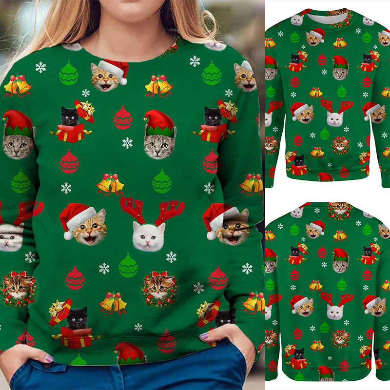 Women's Christmas round neck loose sweatshirt by My Store