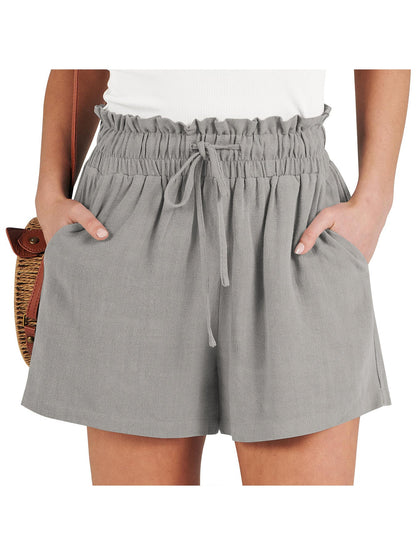 Solid-color loose-fitting casual fashion shorts in a simple relaxed design
