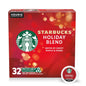 Assorted Starbucks K-Cup coffee pods including Blonde, medium, dark roasts, and flavored options in a variety pack for Keurig brewers
