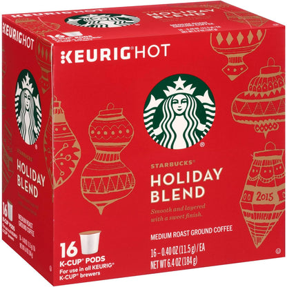 Starbucks Blonde K-Cup coffee pods in a variety pack, including medium, dark roast, and flavored options for hot or iced coffee.