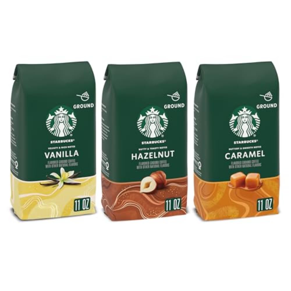 Starbucks Blonde K-Cup coffee pods in variety pack with medium, dark roast, and flavored options for hot or iced coffee.