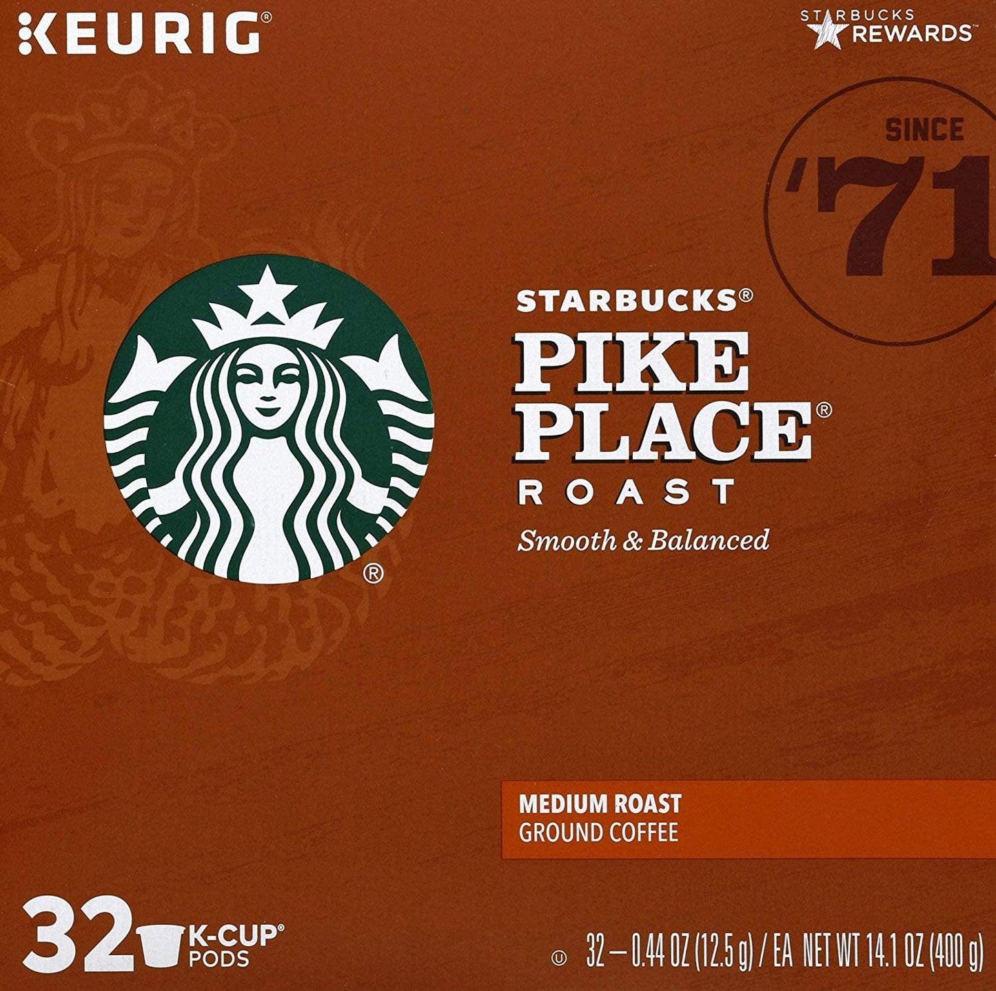 Starbucks Blonde K-Cup coffee pods in variety pack with medium, dark roast, and flavored options for hot or iced coffee, 40-pack