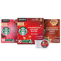 Starbucks Blonde K-Cup coffee pods in a variety pack with medium, dark roast, and flavored options for hot or iced brews.
